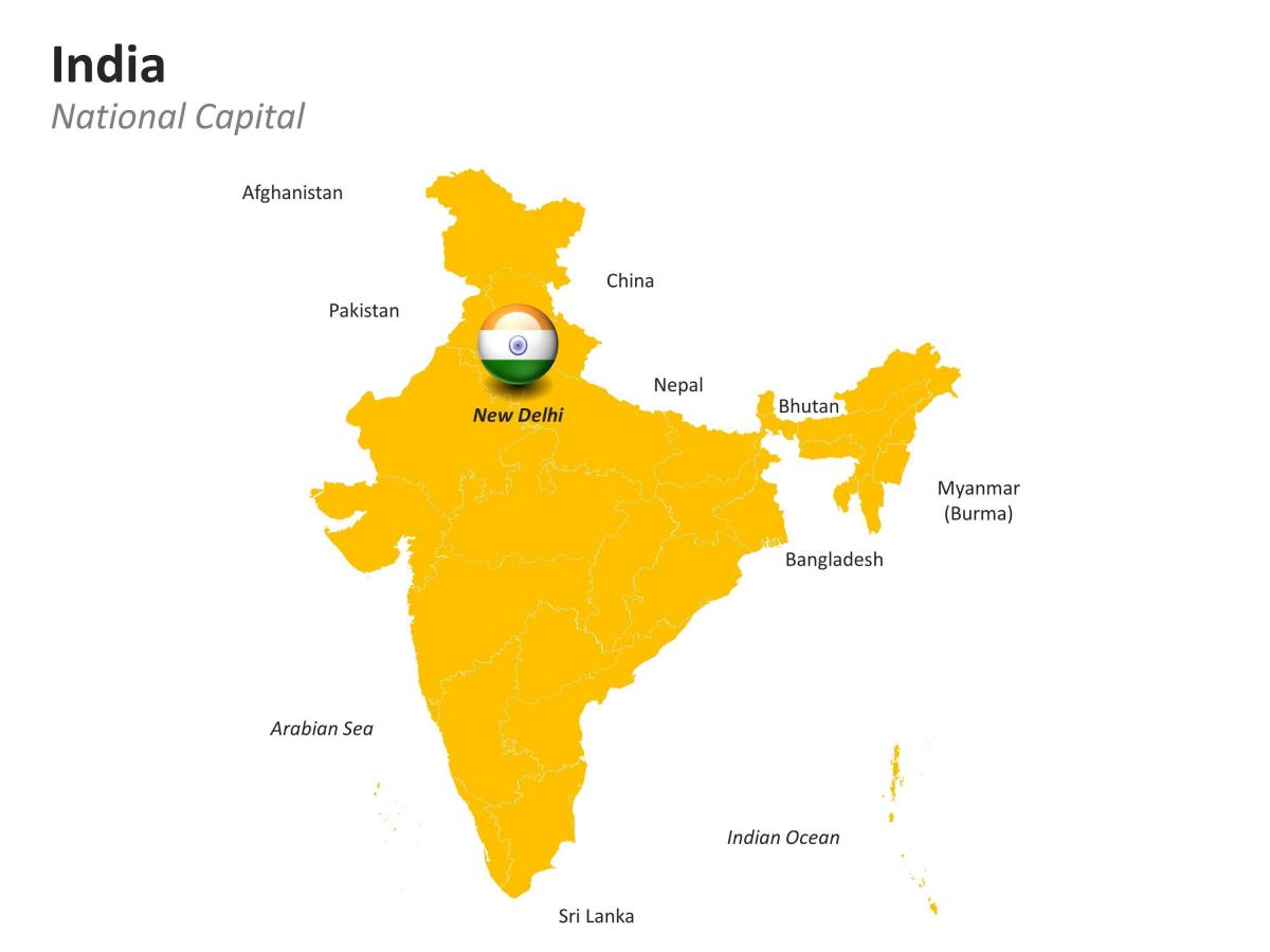 Carte de la capitale de l'Inde